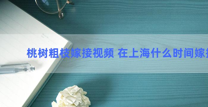 桃树粗枝嫁接视频 在上海什么时间嫁接红枫